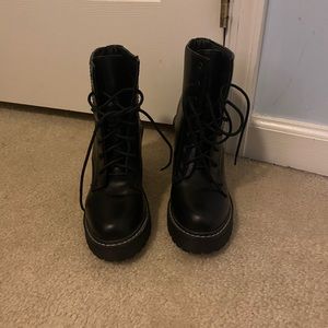 Madden girl heeled combat boots